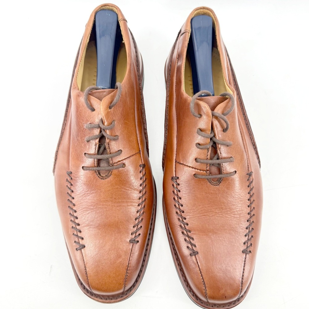 Arnold Palmer Legend Marvel Oxford Mens 8 M Brown Leather Whipstitch Square Toe - Picture 5 of 10